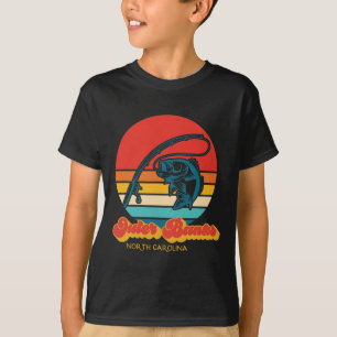 North Carolina Walleye Fish Retro Obx Outer Banks  T-Shirt