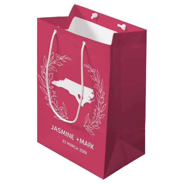 North Carolina wedding favours custom Medium Gift Bag (Front Angled)