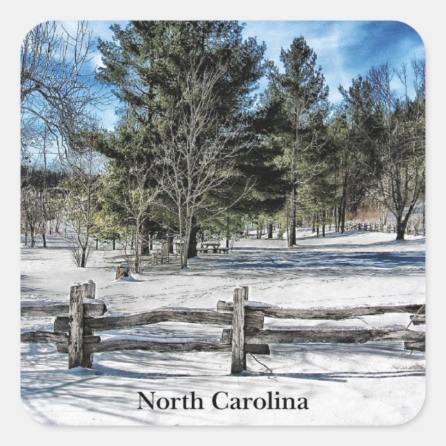 North Carolina winter landscape Square Sticker (Front)