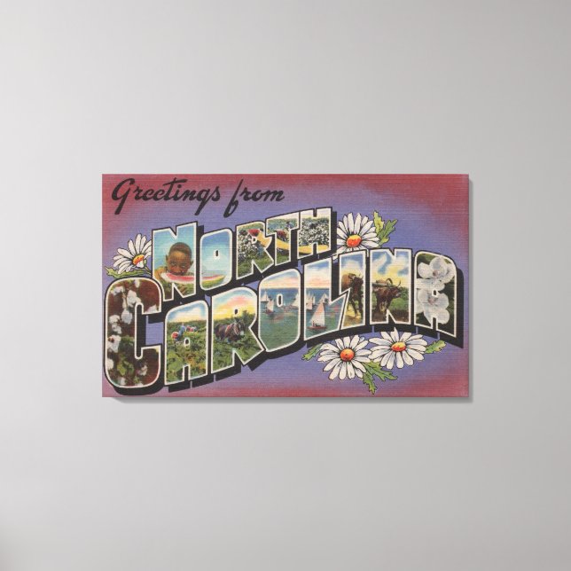 North CarolinaLarge Letter Scenes 4 Canvas Print (Front)