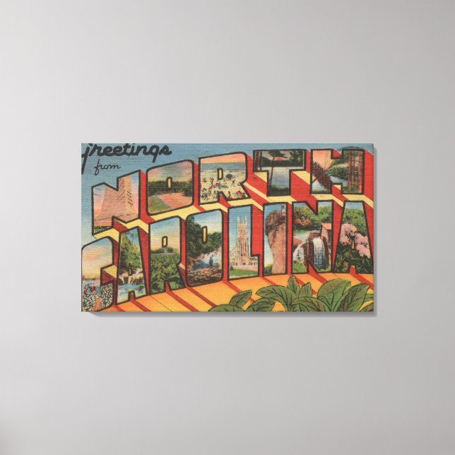 North CarolinaLarge Letter Scenes Canvas Print (Front)
