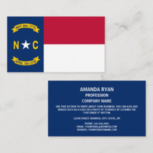 North Carolinian Flag, Flag of North Carolina Business Card