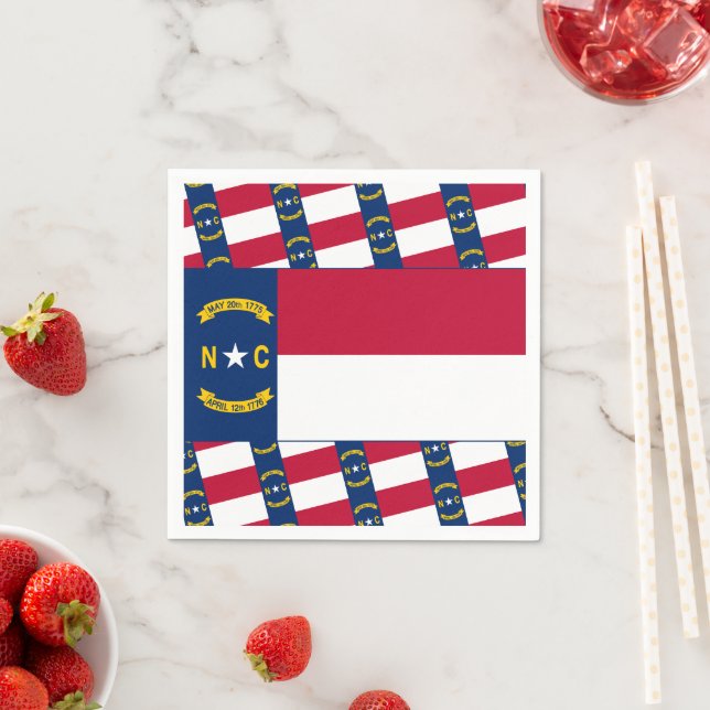 North Carolinian Flag, Flag of North Carolina Napkin (Insitu)