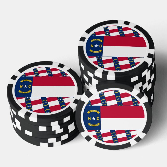 North Carolinian Flag, Flag of North Carolina Poker Chips (Stack)