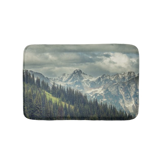 North Cascade: Majestic Mountain Peak. Bath Mat (Front)