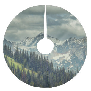 North Cascade: Majestic Mountain Peak. Brushed Polyester Tree Skirt