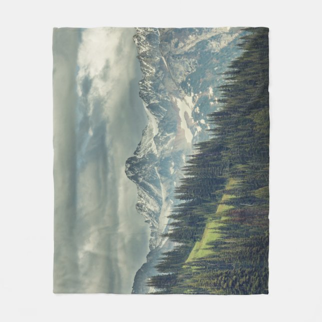North Cascade: Majestic Mountain Peak. Fleece Blanket (Front)