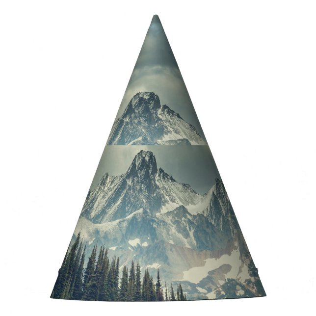 North Cascade: Majestic Mountain Peak. Party Hat (Front)