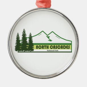 North Cascades National Park Green Stripes Metal Ornament