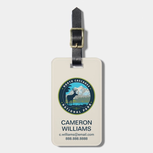 North Cascades National Park Luggage Tag (Front Vertical)