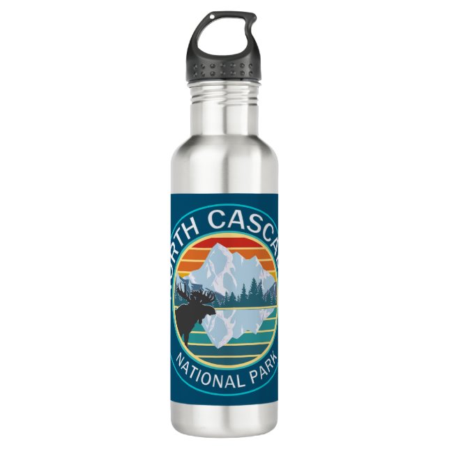 North Cascades National Park Moose 710 Ml Water Bottle (Front)