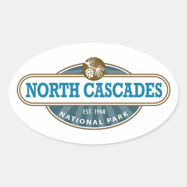 North Cascades National Park Oval Sticker (Front)