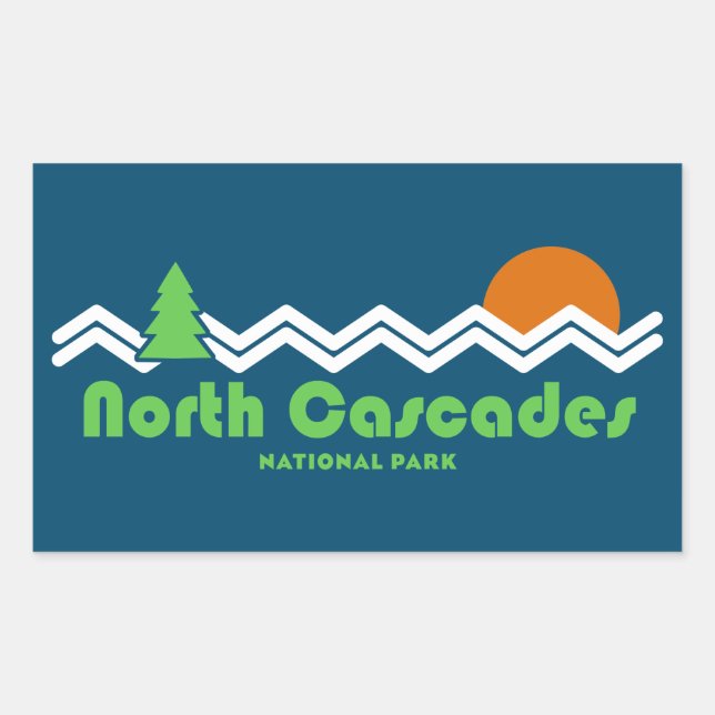 North Cascades National Park Retro Sticker (Front)