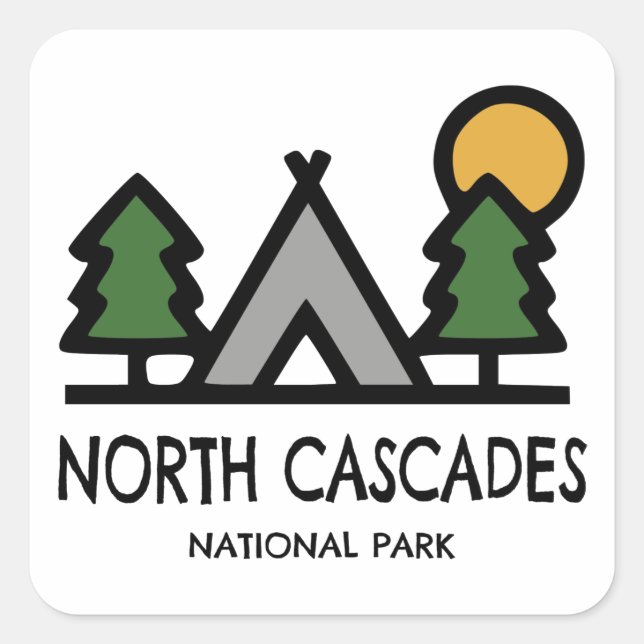 North Cascades National Park Square Sticker (Front)