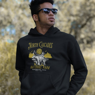 North Cascades National Park Vintage Landscape Hoodie