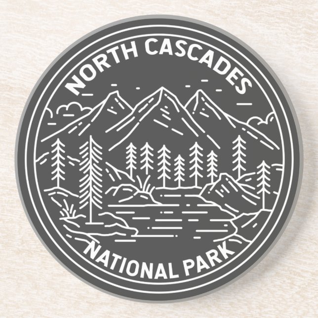 North Cascades National Park Washington Monoline  Coaster (Front)