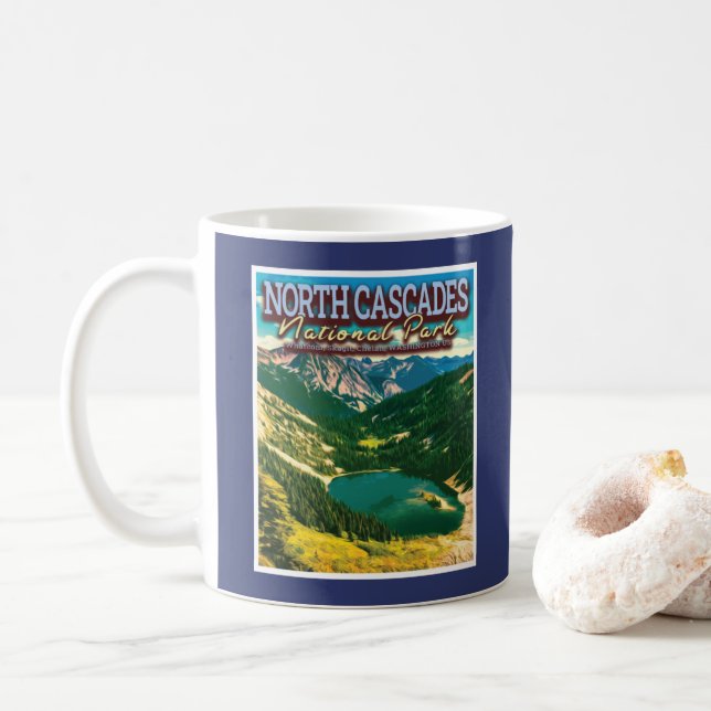 NORTH CASCADES NATIONAL PARK - WASHINGTON USA COFFEE MUG (With Donut)