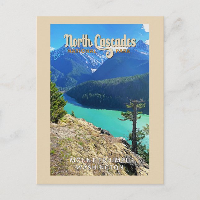 North Cascades National Park Washington Watercolor Postcard (Front)