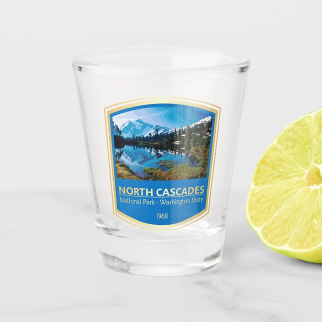 North Cascades NP (PF1) Shot Glass (Front)