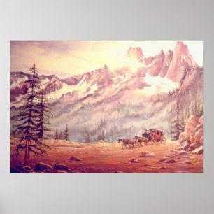NORTH CASCADES STAGECOACH by SHARON SHARPE Poster