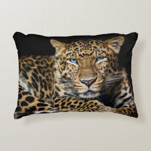 North China Leopard Zoo Illustration Accent Pillow