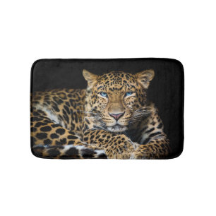 North China Leopard Zoo Illustration Bath Mat