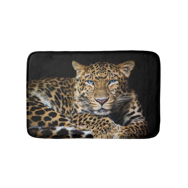 North China Leopard Zoo Illustration Bath Mat (Front)