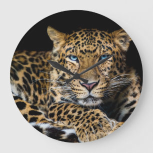 North China Leopard Zoo Illustration Large Clock
