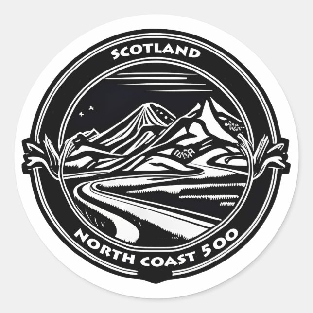 north coast 500 scotland  classic round sticker (Front)
