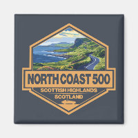 North Coast 500 Scotland Travel Art Badge