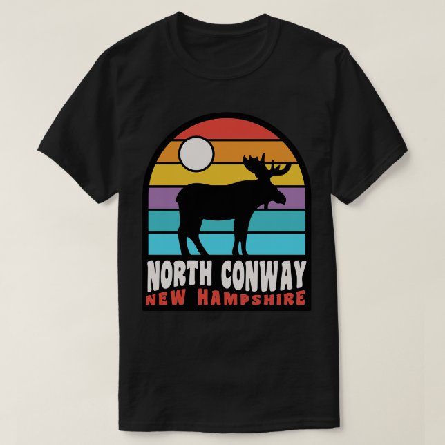 North Conway Moose New Hampshire Badge T-Shirt (Design Front)