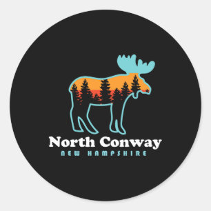 North Conway New Hampshire Moose Mountains  Classic Round Sticker