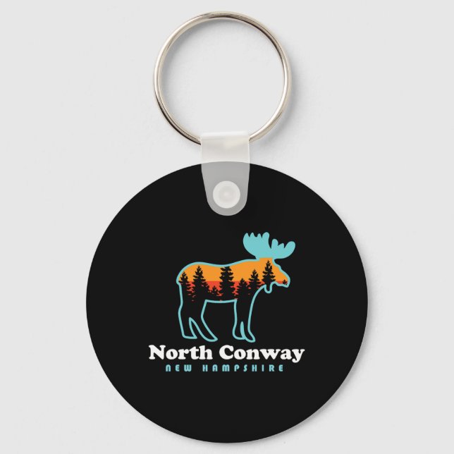 North Conway New Hampshire Moose Mountains  Keychain (Front)
