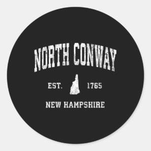 North Conway New Hampshire Nh Athletic Sports Classic Round Sticker