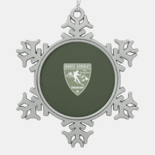 North Conway New Hampshire Snowflake Pewter Christmas Ornament