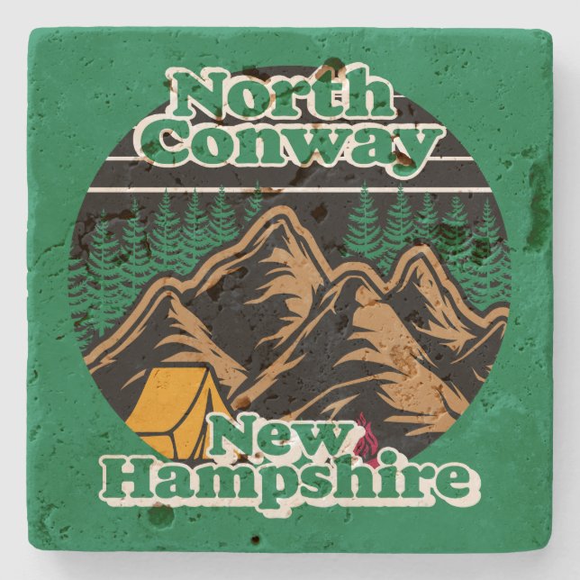 North Conway,New Hampshire Stone Coaster (Front)