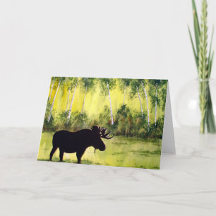 North Country Moose Blank Greeting Card
