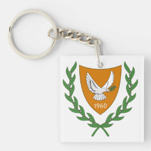 north cyprus country coat arms symbol emblem flag  keychain