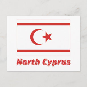 North Cyprus Flag with Name Postcard