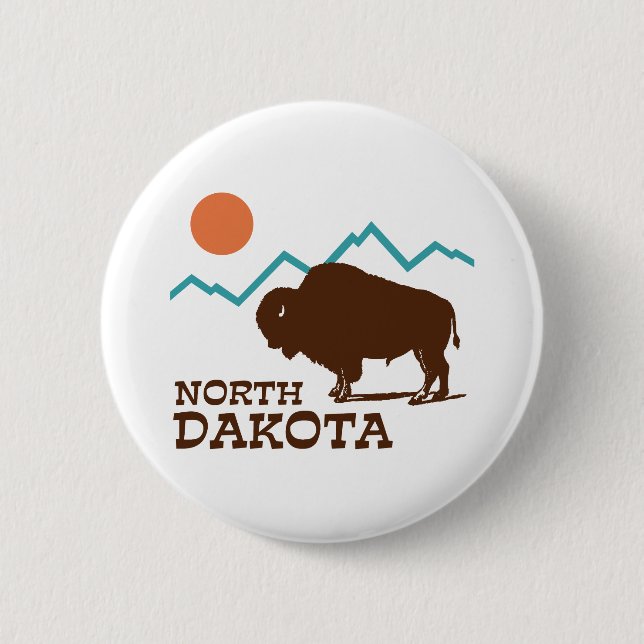 North Dakota 2 Inch Round Button (Front)