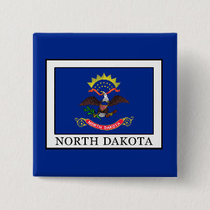 North Dakota 2 Inch Square Button