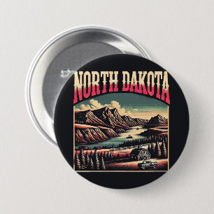 North Dakota 3 Inch Round Button
