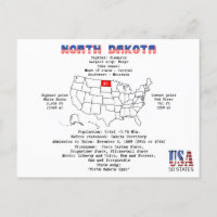 North Dakota American state on a map and details