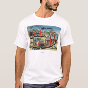 North Dakota - Badlands - Large Letter Scenes T-Shirt