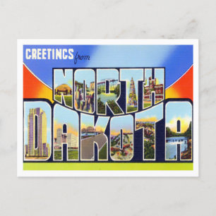 North Dakota Big Letters Postcard