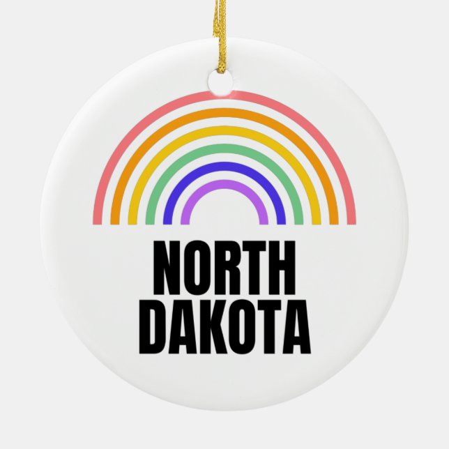 North Dakota - Bison - North Dakota State Ceramic Ornament (Back)