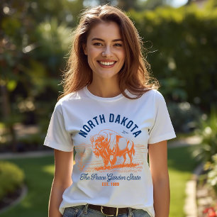 North Dakota Bison The Peace Garden State Tri-Blend Shirt