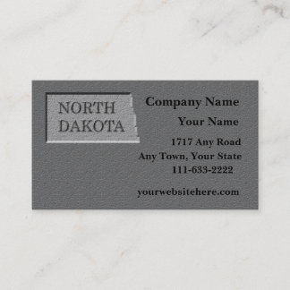 North Dakota Business card carved stone look