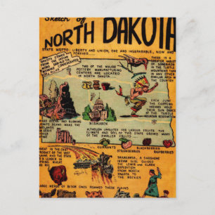 North Dakota Comic Book Postcard