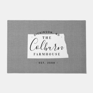 North Dakota Family Monogram State Doormat